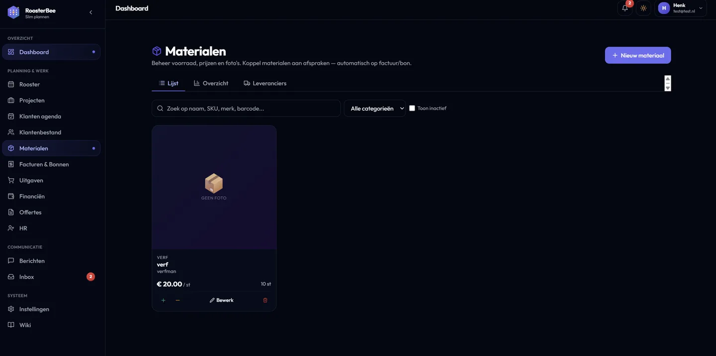 Materialenbeheer met voorraad