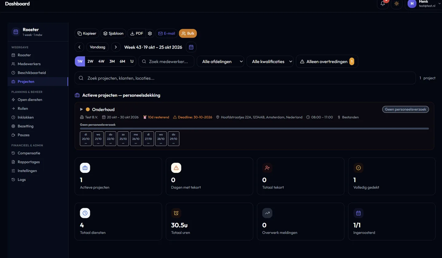 Roosterplanning in RoosterBee